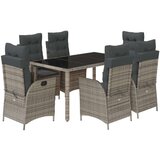  7-dijelni vrtni blagovaonski set sivi od poliratana | shoptok.hr