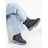 Shelvt Navy blue girls' insulated ankle boots | Shoptok.si