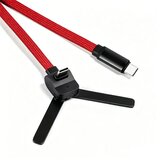 INF OTG in Type-C pleten kabel s držalom za telefon, 60W hitro polnjenje Red, (5000276927) | Shoptok.si