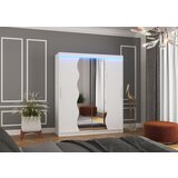 ADRK Klizni ormar KANSAS s ogledalom i LED rasvjetom, 180 cm - BIJELA | shoptok.hr