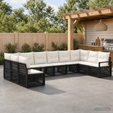  Sjedeća garnitura za vrt 10 kom. Crna poliratan 61 x 62 x 70 cm | shoptok.hr