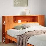 vidaXL Vzglavje s predelki voščeno rjavo 140 cm trdna borovina | Shoptok.si