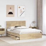  Krevetna konstrukcija s ladicama Sonoma hrast 150 x 200 cm Slike