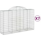  Obokane gabion košare 7 kosov 200x50x120/140cm pocinkano železo | Shoptok.si