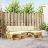  Set vanjskih sofa 6 pcs Bijela i krem 245 x 122,5 x 73 cm | shoptok.hr
