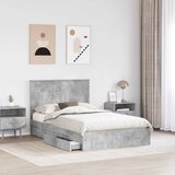 Krevet s od storage s uzglavljem Betonski sivi 135 x 190 cm | Eponuda.ba