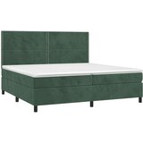  Box spring postelja z vzmetnico temno zelena 200x200 cm žamet | Shoptok.si
