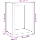 Stalak za drva za ogrjev bijeli 60x40x80 cm čelični | shoptok.hr