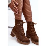 Boto Women's Low Heel Lace-up Brown Adinail Boots | ePonuda.com