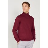 ALTINYILDIZ CLASSICS Men's Burgundy Standard Fit Regular Fit Full Turtleneck Knitwear Sweater cene