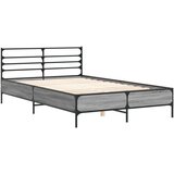  Posteljni okvir siva sonoma 135x190 cm inženirski les in kovina | Shoptok.si