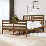 vidaXL posteljni okvir medeno rjav iz trdnega lesa 120x190 cm 4FT Cene