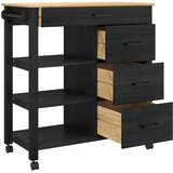  Kuhinjski kolica MONZA Crna 84 x 40 x 88,5 cm | shoptok.hr