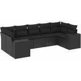  7-dijelni set vrtnih sofa od poliratana s jastucima crni Crna 83 x 62 x 69 cm | shoptok.hr