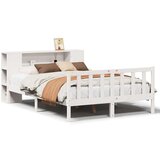 vidaXL Knjižna postelja brez vzmetnice bela 140x200 cm trdna borovina | Shoptok.si