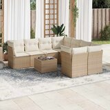  9-dijelni set vrtnih sofa s jastucima bež od poliratana | shoptok.hr