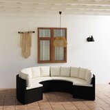  6-dijelna vrtna garnitura od poliratana s jastucima crna | shoptok.hr