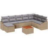  Set vrtne sofe od 9 dijelova s jastučićima Bež Poli ratan Akacija | shoptok.hr