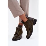 VINCEZA Patent Leather Women's Ankle Boots With Decorative Embossing Lined Cene
