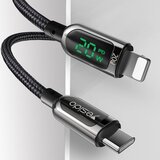 Yesido podatkovni kabel (CA86) - Lightning na Type-C 20W 5A digitalni zaslon - 120 cm - črn | Shoptok.si
