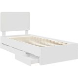  Krevetna konstrukcija Bijelo 75 x 190 cm Inženjersko Drvo | shoptok.hr