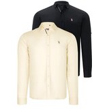 Dewberry DUAL SET G674 MENS SHIRTS-BLACK-YELLOW Cijene