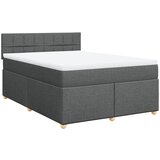 vidaXL Box spring postelja z vzmetnico temno siva 160x200 cm blago, (21308508) | Shoptok.si