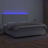  Box spring s madracem LED bijeli 200x200 cm umjetna koža | shoptok.hr