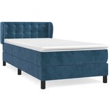 Maison Chic Box spring postelja - Vzmetna postelja z vzmetnico temno modra 100x200 cm žamet SL14243, (21901692) | Shoptok.si