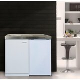 RESPEKTA mini kuhinja pantry 100 (100 cm, steklokeramična plošča in hladilnik, bela) | Shoptok.si