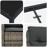 vidaXL 3-dijelni Set Vrtnih Stolova s Jastučićima Siva Poliratan | shoptok.hr