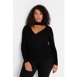 Trendyol Curve Plus Size Sweater - Black - Slim fit Cijene