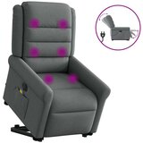 Maison Chic Električni masažni naslanjač - Relax naslanjač s funkcijo vstajanja temno siv, (22061113) | Shoptok.si