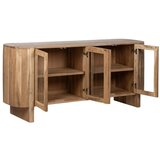 Ixia Vitrina iz masivne akacije v naravni barvi 180x80x40 cm Creel – | Shoptok.si