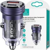 Usams USB + USB-C 45W FAST CHARGE MREŽNI POLNILEC ZA TELEFON VIJOLIČEN, (22007302) | Shoptok.si