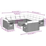 14-dijelni set vrtnih sofa s jastucima poliratan crni | shoptok.hr