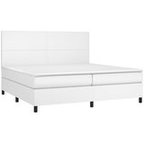  s oprugama i madracem bijeli 200x200 cm umjetna koža | shoptok.hr