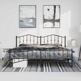  Metalni okvir kreveta uzglavlje i podnožje crni 193x203 cm | shoptok.hr