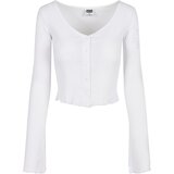 UC Ladies Women's sweater with cropped ribs in white Cene