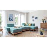 Miuform Turkizna raztegljiva kotna sedežna garnitura (desni kot/v obliki črke "U") Dazzling Daisy – | Shoptok.si