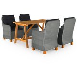 vidaXL 5-dijelni vrtni blagovaonski set svjetlosivi | shoptok.hr