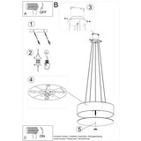 Nice Lamps Crna viseća svjetiljka s tekstilnim sjenilom ø 50 cm Herra – | shoptok.hr