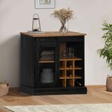 vidaXL Bivak HALDEN z drsnimi vrati črna 80x40x80 cm masivni les | Shoptok.si