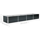  Povišena vrtna gredica antracit 320x80x45 cm pocinčani čelik | shoptok.hr