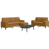  3-dijelni set sofa s jastucima smeđi baršunasti | shoptok.hr