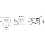 Villeroy Boch 4611RS01 Venticello Combi-Pack viseča brezrobna WC školjka z WC desko s počasnim zapiranjem | Shoptok.si