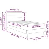  Okvir kreveta s madracem 2 pcs Tamno siva 90 x 190 cm tkanina | shoptok.hr