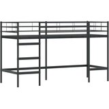  Krevet na kat za djecu s zavjesama Crna 75 x 190 cm | shoptok.hr