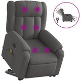  Električni masažni naslonjač na podizanje od tkanine tamnosivi | shoptok.hr