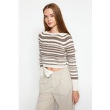 Trendyol Ecru Crew Neck Striped Knitwear Sweater Cijene